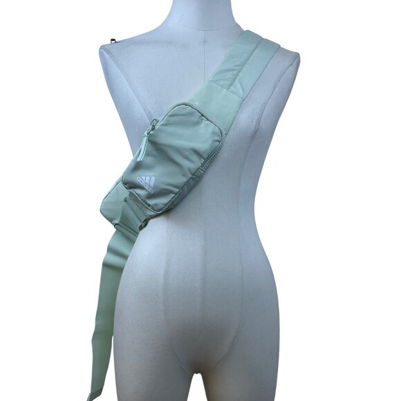 Adidas Women’s Linen Green Polyester Essentials 2 Sling Crossbody Backpack Sz S - Picture 12 of 12